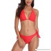 Avellara Womens Halter Triangle Bikini Swimsuits String Two Piece Bathing Suit Coral Halter B07J3Z2858